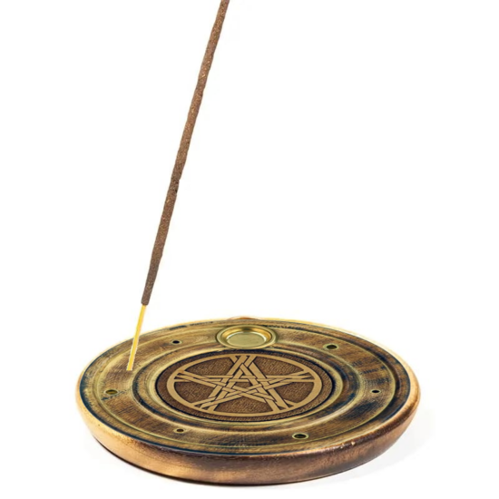 Incensario de madera para conos & inciensos varillas. Creado con madera nativa Papri. Artesanía de India. PRACTICO Y DECORATIVO.