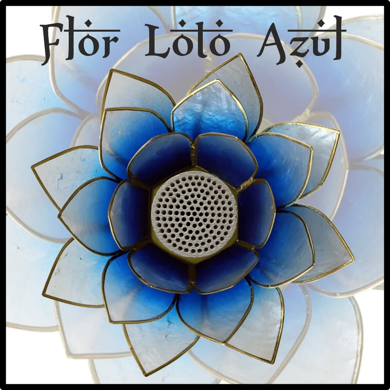Incensario Artesanal Concha Capiz Flor de Loto Azul - Comprar Incienso